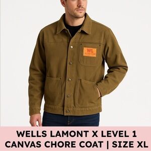 Wells Lamont x Level 1 Olive Cotton Canvas Workwear Chore Coat XL